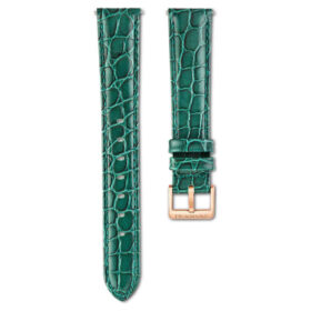 Correa de reloj de 16 mm (0,63″) de ancho, de piel con costuras, verde Correa de reloj de 16 mm (0,63″) de ancho, de piel con costuras, verde