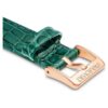 Correa de reloj de 16 mm (0,63″) de ancho, de piel con costuras, verde Correa de reloj de 16 mm (0,63″) de ancho, de piel con costuras, verde