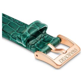 Correa de reloj de 16 mm (0,63″) de ancho, de piel con costuras, verde Correa de reloj de 16 mm (0,63″) de ancho, de piel con costuras, verde
