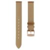 Correa de reloj de 17 mm (0,67″) de ancho, de piel con costuras, marrón, acabado en tono oro rosa Correa de reloj de 17 mm (0,67″) de ancho, de piel con costuras, marrón, acabado en tono oro rosa