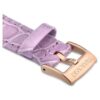 Correa de reloj de 17 mm (0,67″) de ancho, de piel con costuras, morada, con acabado en tono oro rosa Correa de reloj de 17 mm (0,67″) de ancho, de piel con costuras, morada, con acabado en tono oro rosa