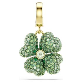 Dije de trébol Idyllia, verde, chapado en oro