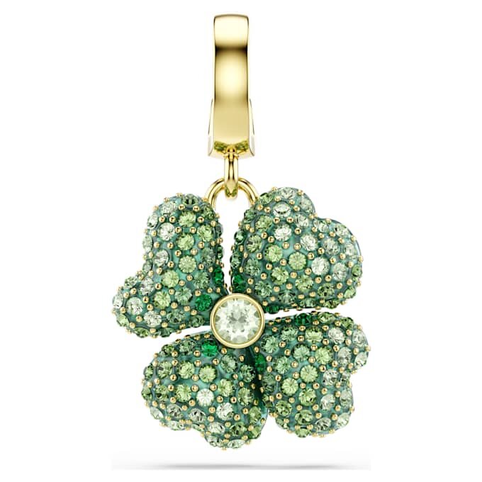 Dije de trébol Idyllia, verde, chapado en oro Dije de trébol Idyllia, verde, chapado en oro