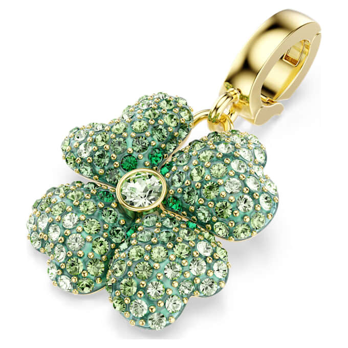 Dije de trébol Idyllia, verde, chapado en oro Dije de trébol Idyllia, verde, chapado en oro