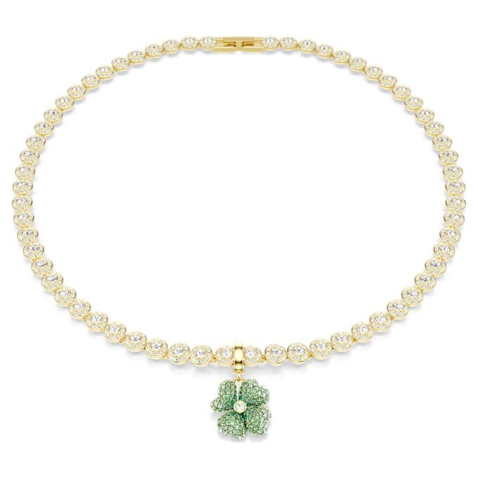 Dije de trébol Idyllia, verde, chapado en oro Dije de trébol Idyllia, verde, chapado en oro