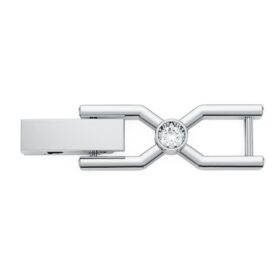 Extensor de tenis Imber Emily, corte redondo, blanco, chapado en rodio