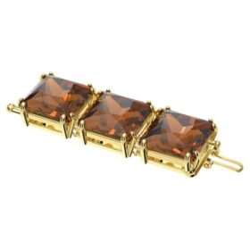 Extensor Millenia de corte cuadrado, marrón, chapado en tono dorado