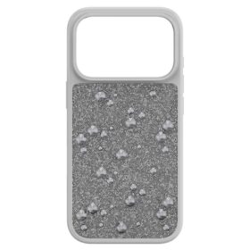 Funda alta para smartphone con cristales de cara plana, iPhone® 17 Pro, tono plateado