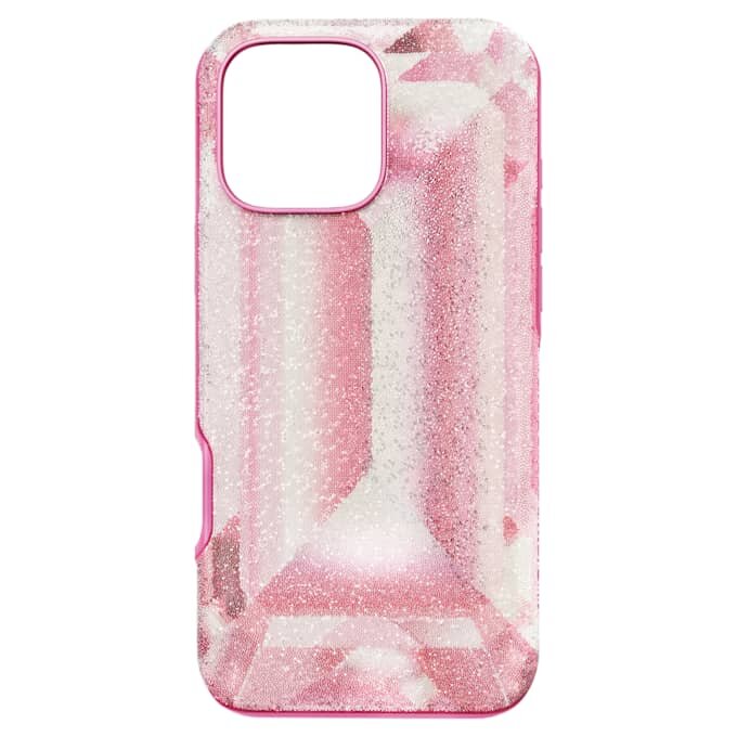 Funda alta para smartphone con motivo de cristales, iPhone® 16 Pro Max, rosa Funda alta para smartphone con motivo de cristales, iPhone® 16 Pro Max, rosa