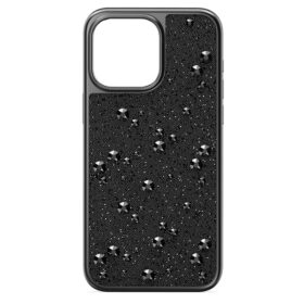 Funda para smartphone con cristales de cara plana, iPhone® 15 Pro Max, negra