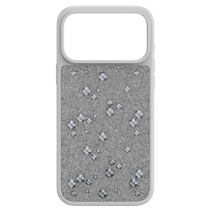 Funda para smartphone con cristales de cara plana, iPhone® 17 Pro Max, tono plateado Funda para smartphone con cristales de cara plana, iPhone® 17 Pro Max, tono plateado