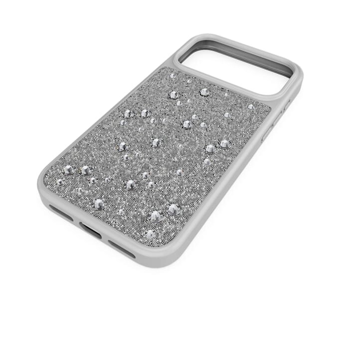 Funda para smartphone con cristales de cara plana, iPhone® 17 Pro Max, tono plateado Funda para smartphone con cristales de cara plana, iPhone® 17 Pro Max, tono plateado