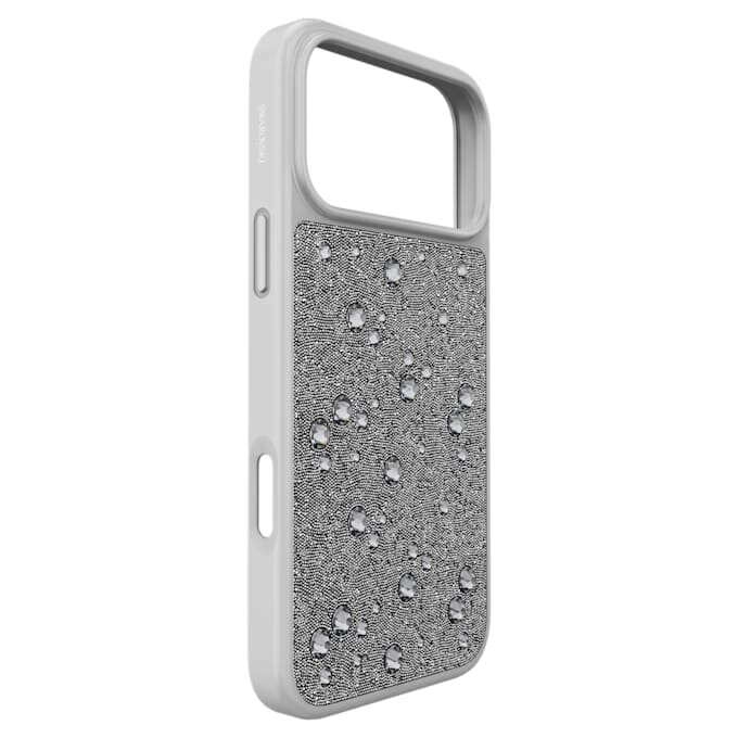 Funda para smartphone con cristales de cara plana, iPhone® 17 Pro Max, tono plateado Funda para smartphone con cristales de cara plana, iPhone® 17 Pro Max, tono plateado