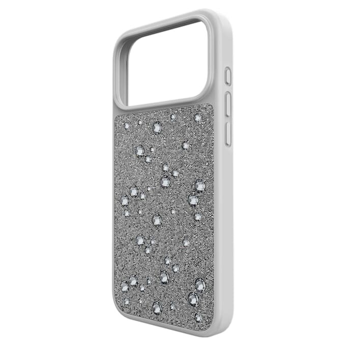 Funda para smartphone con cristales de cara plana, iPhone® 17 Pro Max, tono plateado Funda para smartphone con cristales de cara plana, iPhone® 17 Pro Max, tono plateado