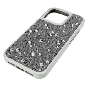 Funda para smartphone con diseño de cristales dispersos, iPhone® 16 Pro, tono plateado