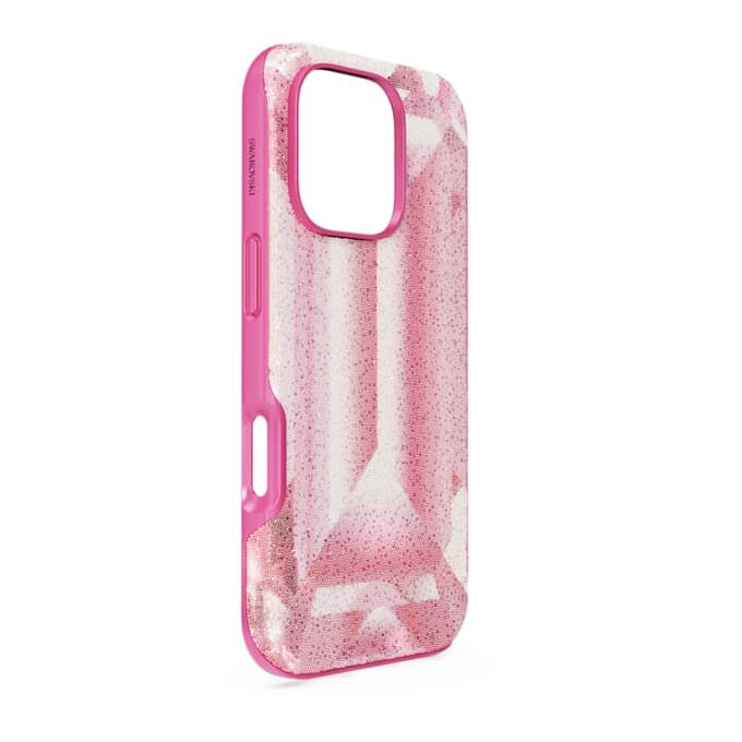 Funda para smartphone con motivo de cristales, iPhone® 16 Pro, rosa Funda para smartphone con motivo de cristales, iPhone® 16 Pro, rosa