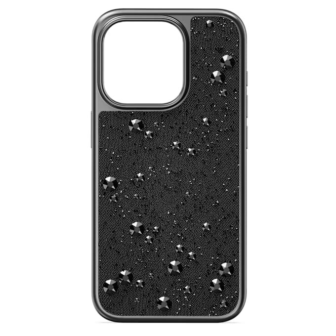 Funda para smartphone High con cristales en la parte trasera plana, iPhone® 15 Pro, negra Funda para smartphone High con cristales en la parte trasera plana, iPhone® 15 Pro, negra