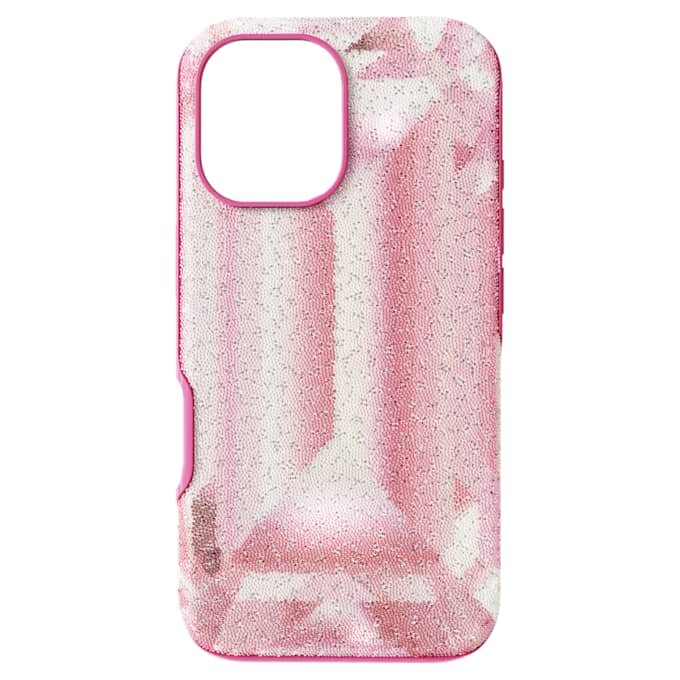 Funda para smartphone «High» con motivo de cristales, iPhone® 16, rosa Funda para smartphone «High» con motivo de cristales, iPhone® 16, rosa