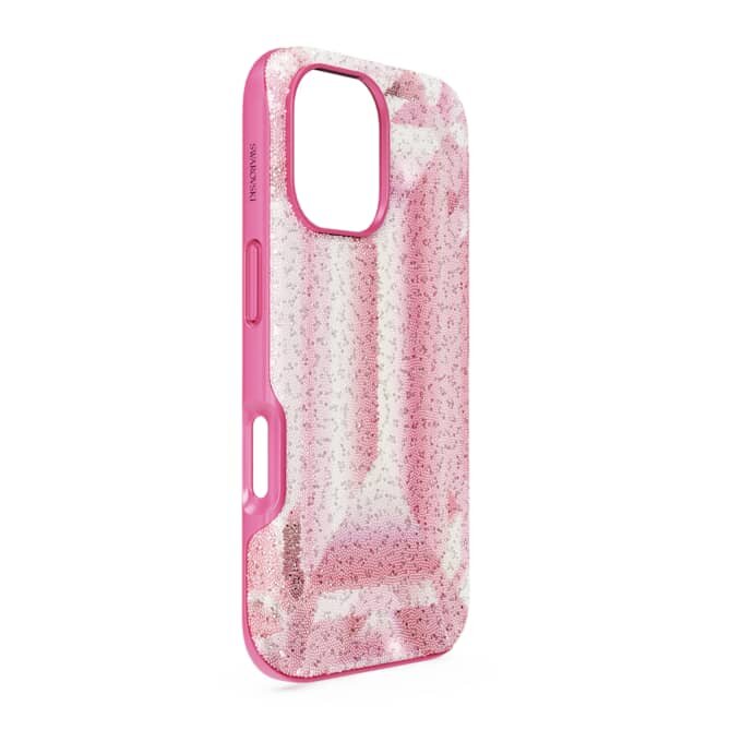 Funda para smartphone «High» con motivo de cristales, iPhone® 16, rosa Funda para smartphone «High» con motivo de cristales, iPhone® 16, rosa