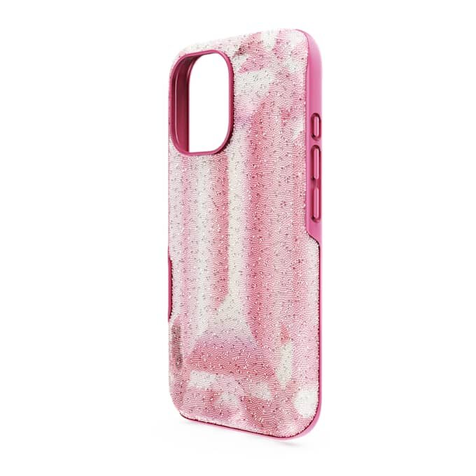 Funda para smartphone «High» con motivo de cristales, iPhone® 16, rosa Funda para smartphone «High» con motivo de cristales, iPhone® 16, rosa