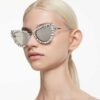 Gafas de sol con clip 2 en 1, llamativas, forma de ojo de gato, Sk7011, blancas Gafas de sol con clip 2 en 1, llamativas, forma de ojo de gato, Sk7011, blancas