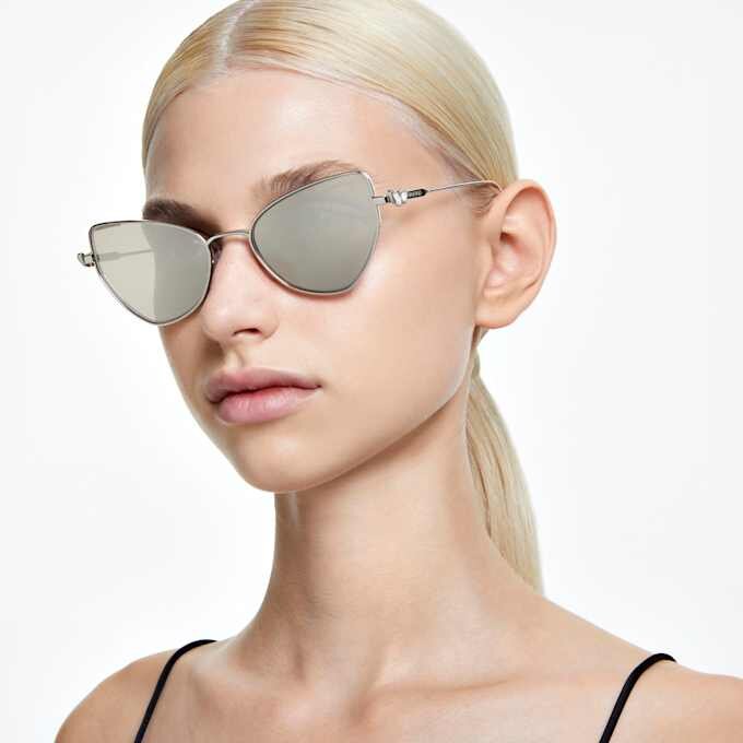 Gafas de sol con clip 2 en 1, llamativas, forma de ojo de gato, Sk7011, blancas Gafas de sol con clip 2 en 1, llamativas, forma de ojo de gato, Sk7011, blancas