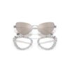 Gafas de sol con clip 2 en 1, llamativas, forma de ojo de gato, Sk7011, blancas Gafas de sol con clip 2 en 1, llamativas, forma de ojo de gato, Sk7011, blancas