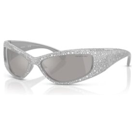 Gafas de sol con forma de máscara, Sk6027, tono plateado