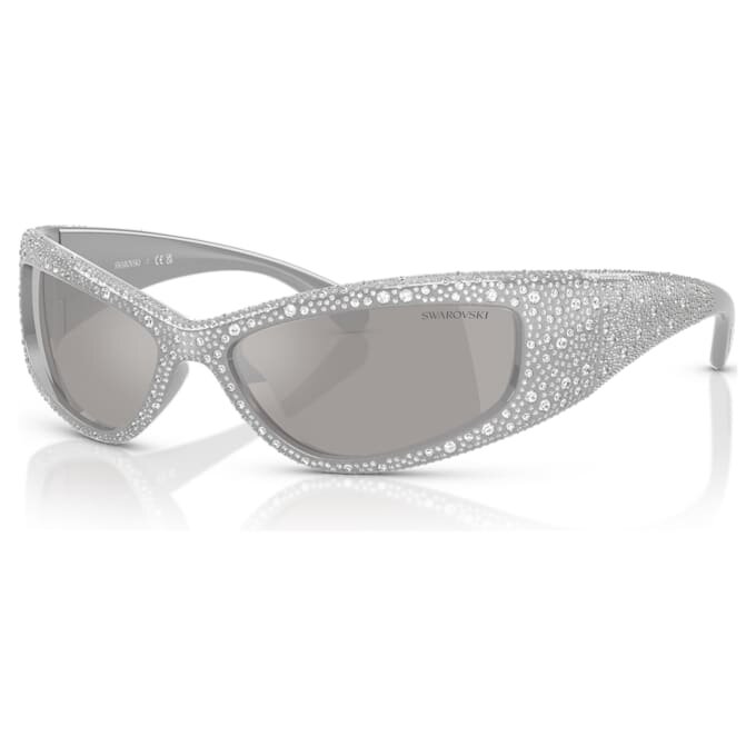 Gafas de sol con forma de máscara, Sk6027, tono plateado Gafas de sol con forma de máscara, Sk6027, tono plateado