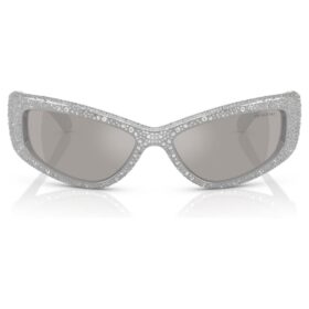 Gafas de sol con forma de máscara, Sk6027, tono plateado