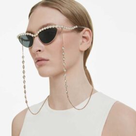 Gafas de sol con forma de ojo de gato, cadena, gris