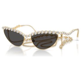 Gafas de sol con forma de ojo de gato, cadena, gris