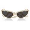 Gafas de sol con forma de ojo de gato, cadena, gris Gafas de sol con forma de ojo de gato, cadena, gris