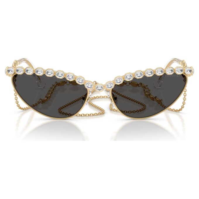 Gafas de sol con forma de ojo de gato, cadena, gris Gafas de sol con forma de ojo de gato, cadena, gris