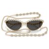 Gafas de sol con forma de ojo de gato, cadena, gris Gafas de sol con forma de ojo de gato, cadena, gris