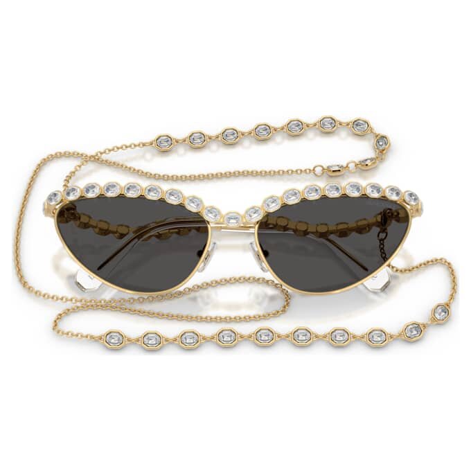 Gafas de sol con forma de ojo de gato, cadena, gris Gafas de sol con forma de ojo de gato, cadena, gris