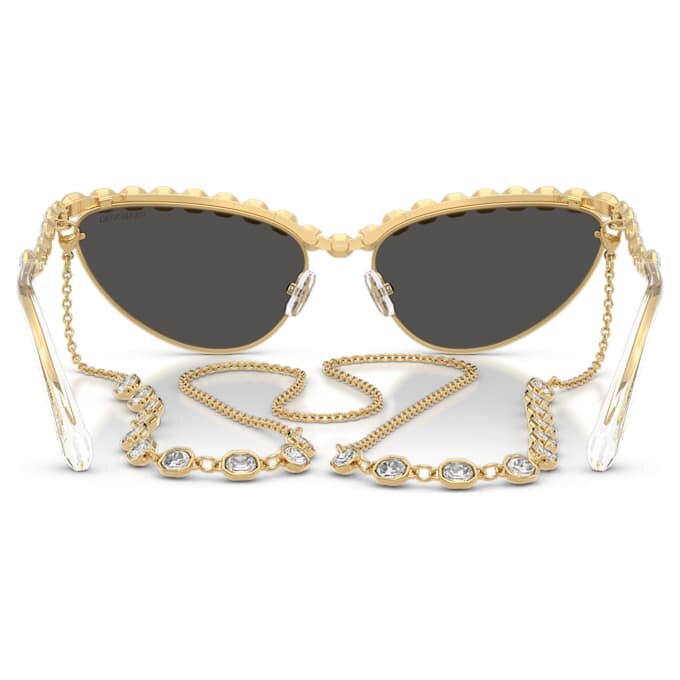 Gafas de sol con forma de ojo de gato, cadena, gris Gafas de sol con forma de ojo de gato, cadena, gris