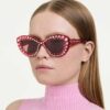 Gafas de sol con forma de ojo de gato, Sk6060, rojas Gafas de sol con forma de ojo de gato, Sk6060, rojas