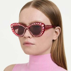 Gafas de sol con forma de ojo de gato, Sk6060, rojas