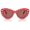 Gafas de sol con forma de ojo de gato, Sk6060, rojas Gafas de sol con forma de ojo de gato, Sk6060, rojas