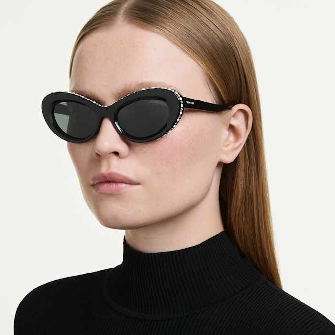 Gafas de sol con forma de ojo de gato, Sk6061U, negras Gafas de sol con forma de ojo de gato, Sk6061U, negras