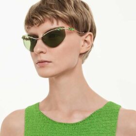 Gafas de sol con forma de ojo de gato, Sk7039, tono dorado