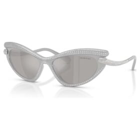 Gafas de sol con forma de ojo de gato, tono plateado