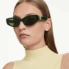 Gafas de sol con montura de ojo de gato, Sk6045, verdes Gafas de sol con montura de ojo de gato, Sk6045, verdes