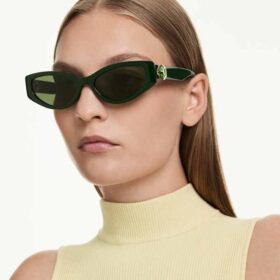 Gafas de sol con montura de ojo de gato, Sk6045, verdes