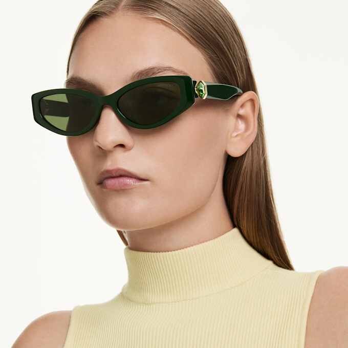 Gafas de sol con montura de ojo de gato, Sk6045, verdes Gafas de sol con montura de ojo de gato, Sk6045, verdes