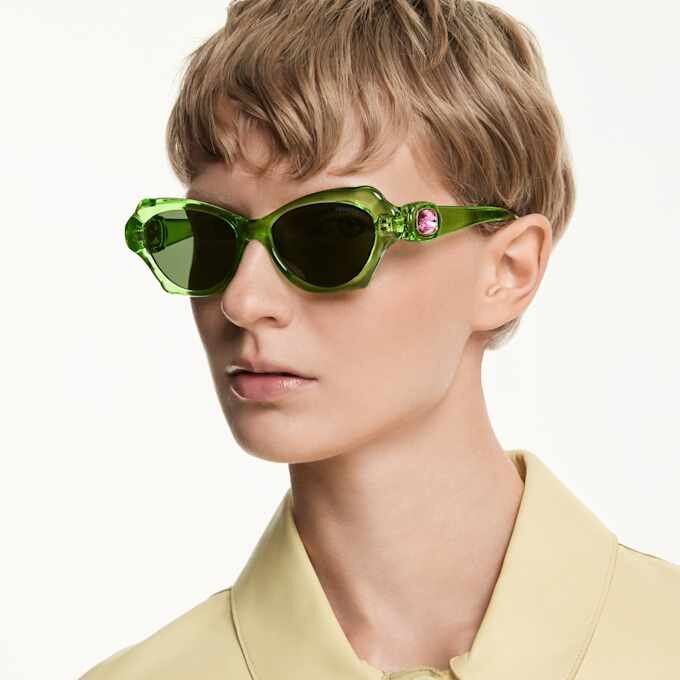 Gafas de sol con montura en forma de cojín, Sk6050, verdes Gafas de sol con montura en forma de cojín, Sk6050, verdes