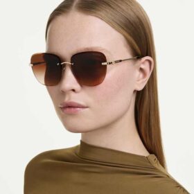 Gafas de sol de forma cuadrada, Sk7043, marrón