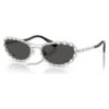 Gafas de sol de forma ovalada, 2 en 1 con clip, Sk7044, tono plateado Gafas de sol de forma ovalada, 2 en 1 con clip, Sk7044, tono plateado