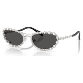 Gafas de sol de forma ovalada, 2 en 1 con clip, Sk7044, tono plateado